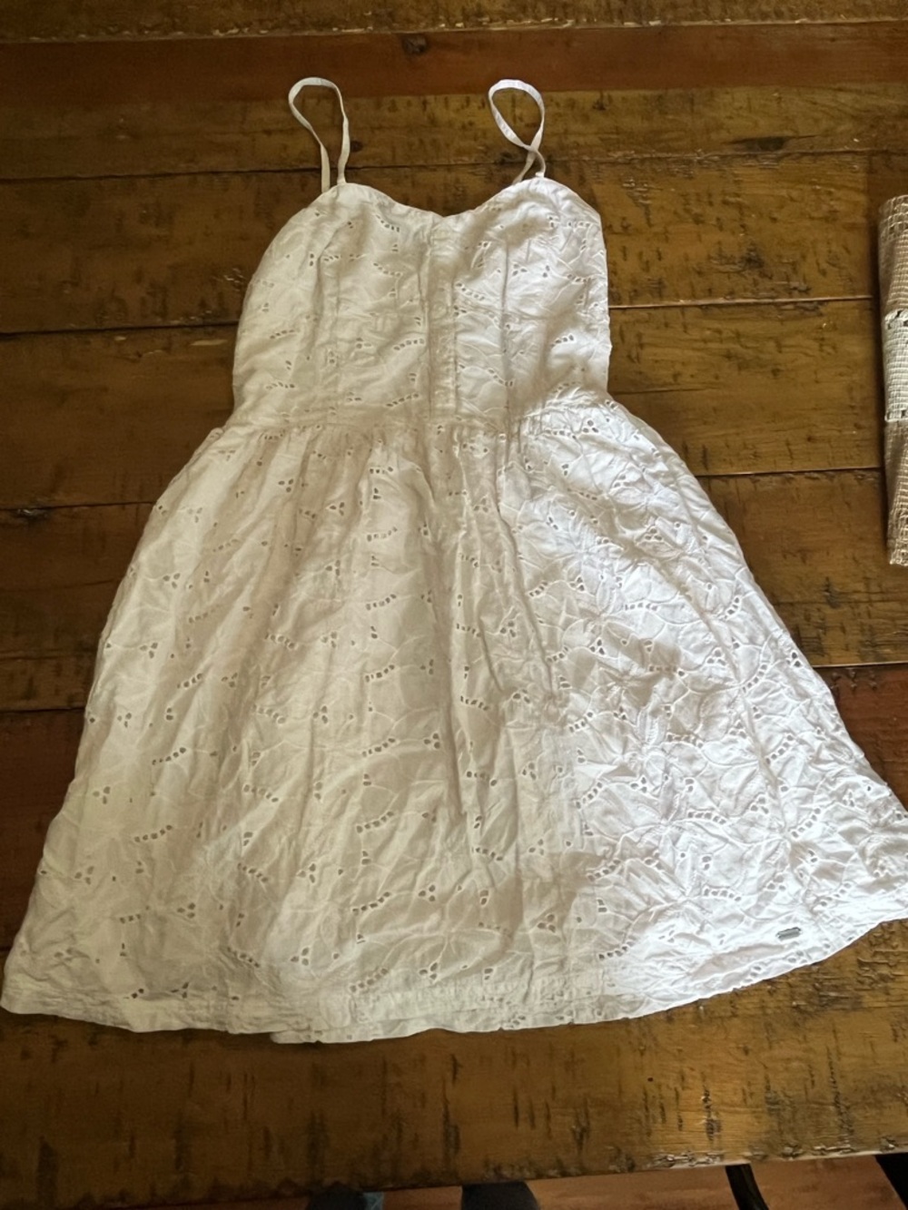 White Eyelet Sundress - Lightweight Spaghetti Strap Dress